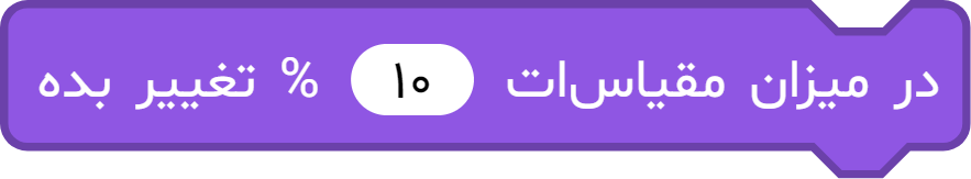 بلوک "در میزان مقیاس ات ... درصد تغییر بده"