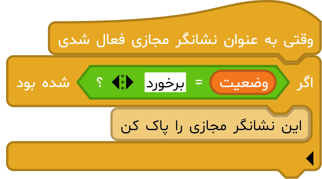 مثال بلوک «این نشانگر مجازی را پاک کن» در آیکد